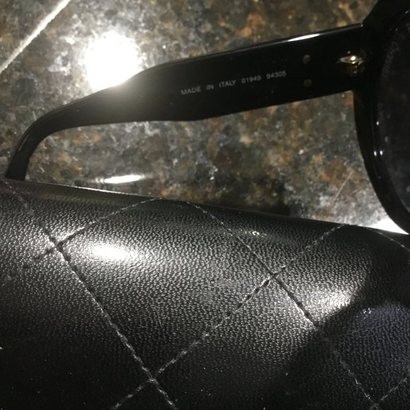 CHANEL Vintage CC Logos Round Sunglasses Eyewear Black T02372 main image 4